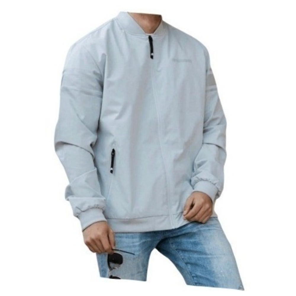 Rawgear Reflective Line Bomber Jacket Light Gray Lightweight Long Sleeve L - Picture 4 of 7
